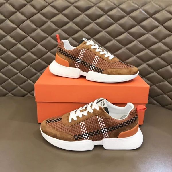 Hommes chaussures baskets décontractées de luxe marque de créateur Catwalk pur tissé à la main en cuir de veau artisanat sont Size38-45 asdasdawd