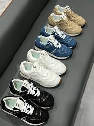 Men schoenen mode causale hardloopschoenen ontwerper sneakers vrouw lederen veterplatform sole sneakers witte zwarte luxe sportschoenen mannen vrouwen suède 35-45