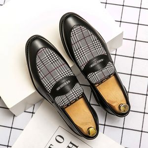 Men de chaussures Loafers British British Pu ing plaid masque pointu Fashion Classic Business Médalier décontracté Party Daily Ad228 9580 MARDD