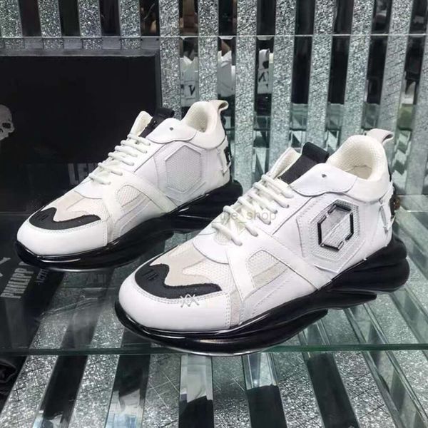 Zapatos para hombres diseñador de lujo Scarpe Plein Casual Sneakers Mens Pleins zapatillas Cola de vaca Color Contrast Soft Sole Absorción de choque al aire libre zapatos de papá