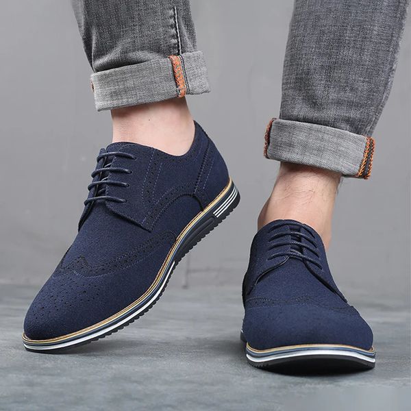 Zapatos para hombres estilo de cuero nubuck encaje suave oxford zapatos para hombres zapatillas de zapatillas de deporte transpirable zapatos deportivos casuales 240420