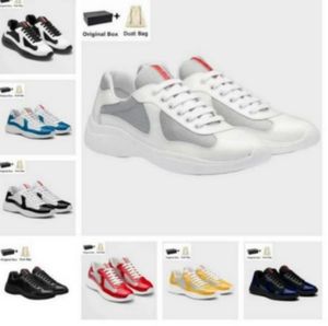 Men Shoes Top Design Americas Cup Sneakers Patent Leather Nylon Mesh Brand Mens Skateboard Walking Runner Casual Outdoor Sports EU38-46