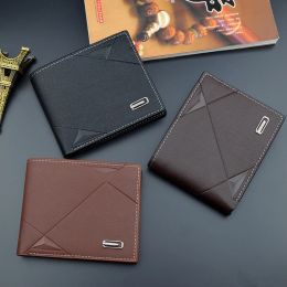 Heren korte bifold kunstleer masculina billetera creditcardhouder portemonnee billfold portemonnee clutch effen hombre zakelijk