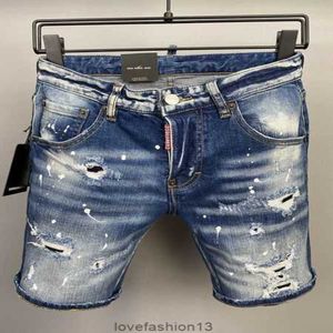 Mannen korte dsq jeans broek gat Italië merk man shorts slipje streetwear denim mager slanke rechte D2 -motorrijder Jean Breechcloth