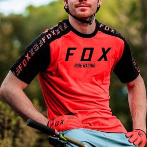 Mannen Korte Mouw MTB Jersey FOX RIDE RACING Fietskleding Downhill Mountainbike Fiets Tops Maillot Vtt Homme Motocross T-shirt