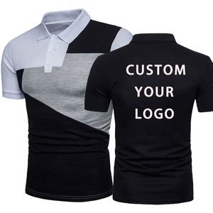 Mannen Korte Mouw Polo T-shirt Tops Mode Collocatie Grensoverschrijdende Twee Kleur Splicing Heren Casual T-Shirt Custom Uw 220609