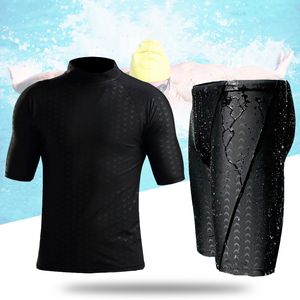 Hommes à manches courtes chemises de natation shorts de baignade sets de combinaison de combinaison rashguard culte de plongée en apnée hommes surf de maillot de bain