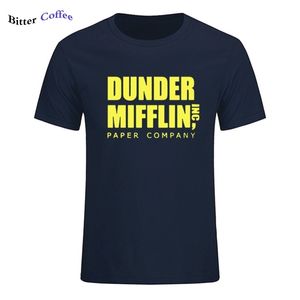 Hommes à manches courtes l'émission de télévision de bureau Dunder Mifflin papier T-Shirt col rond t-shirts pour imprimer coton T-shirt 210706