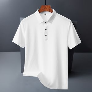 T-shirt à manches courtes pour hommes T-shirt d'été en soie glacée sans couture à moitié manches POLO décontracté Haut léger et fin T-shirt élastique à séchage rapide