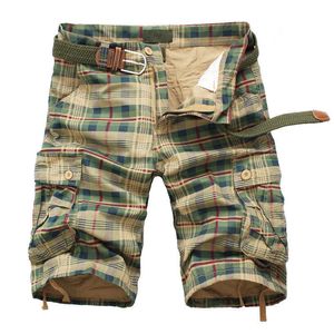 Men Shorts Fashion Plaid Beach Shorts Heren Casual Camo camouflage shorts broek mannelijke Bermuda Cargo Overalls T200110