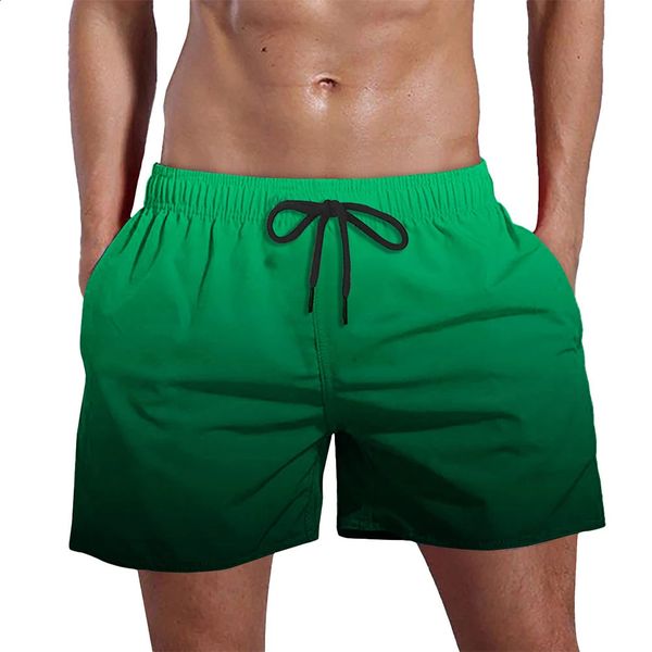 Hommes shorts plage de plage bodybuilding fitness gym polyester sèche rapide à sec courte pantalon troncs troncs 240424