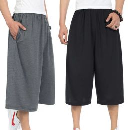 Hombres pantalones cortos algodón casual heren corto holgado suelto ropa deportiva pantalones cortos de sudor de sudor 3xl 4xl 5xl