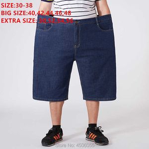 Hommes Shorts Denim High Taille Summer Jeans courts Lâche Masculino Mens Homme surdimensionné Big Plus Taille 48 50 52 54 56 Bermuda 210714