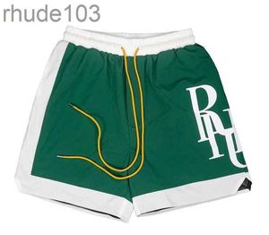 Men shorts Designer Rhude Summer Fashion Beach Pants Street Wear Red Blue Black Green Mens Short Contrast Colors Us Size S-XL 2CX8