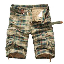 Men Shorts Fashion Plaid Beach Shorts Heren Casual Camo Camouflage Shorts Militaire korte broek Mannelijke Bermuda Cargo Overalls 210322
