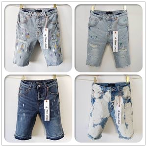 Men Shorts Púrpura Jeans Diseñador de verano Pantalones cortos Pantociones flacas Slim Shortpants Flyper