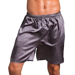 Mannen shorts vaste kleur zachte imitatie zijden korte broek elastische taille dunne losse boksers pyjama broek broek mannen kleding wil en zandnieuw