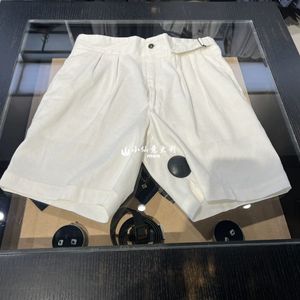 Shorts pour hommes Summer Lardini rétro Coton blanc et boucle de boucle côté lin