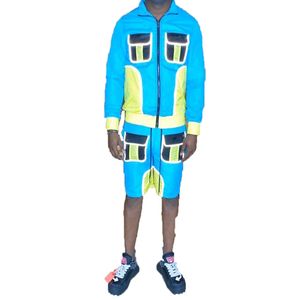 Men shorts met reflecterende jas reflector korte set 3M leiding tracksuits windbreaker