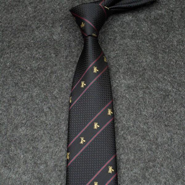 Corbata de diseñador de seda para hombre, corbata negra para mujer, vestido de novia, ropa, cinta roja y verde, corbatas a rayas, bordado de lujo, patrón 239m