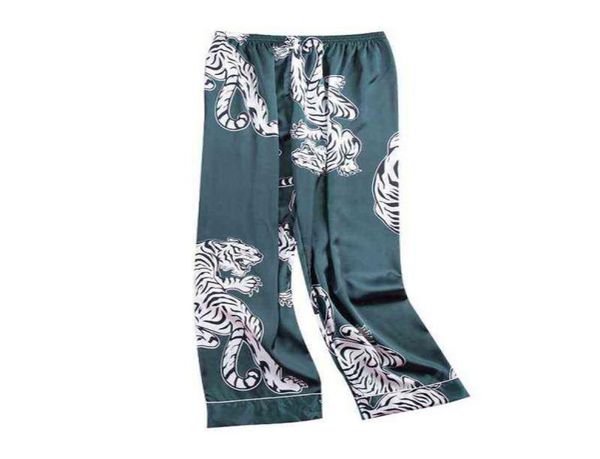 Hommes dormez les bas en satin vêtements de nuit pantalon de nuit doux pantalon pyjama à imprimé grue élégant salon masculin salon nocturne wear h111242175583897934