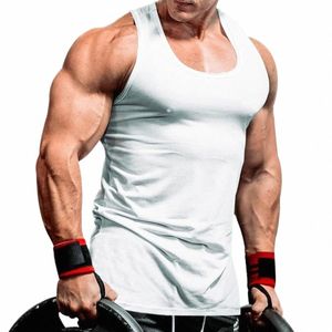 Hombres Sleevel Muscle Vest Gym Fitn Sport Tank Tops Hombre Verano Tee Tops Casual Culturismo Camiseta Sólida Camisetas c6Vt #