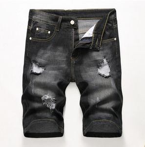 Hommes Slim déchiré Denim Shorts jean concepteur en détresse blanchi styliste trous rétro pantalon court grande taille 42 pantalon JB3
