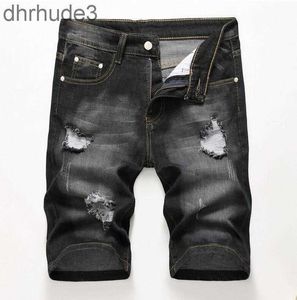 Men Slim Ripped Denim Shorts Jeans Designer CHELIST BLEALLED HOLS LETRO RETRO RETRO Short Taille 42 Pantalon JB3 E639 BBE7