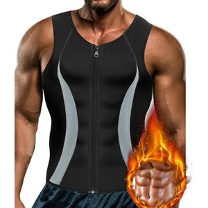 Hommes minceur de corps Shaper Zipper Shirt Compression de compression de poitrine Gynecomastia Moobs Undershirt Workout Traineur Sweat Gest 240508