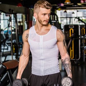 Mannen afslanken fitness vest mannen lichaam shaper vest man taille cincher corset lichaam afslanken buik buik taille slanke shapewear