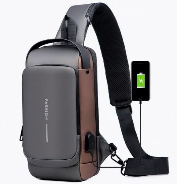 Hommes sac à bandoulière antivol sacs de poitrine avec chargement USB mot de passe Protectio jour Packs haute qualité voyage en plein air Sport stockage Pack