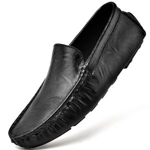 Chaussures en cuir à enfiler pour hommes Chaussures décontractées pour hommes