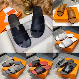 Men Slippers Designer Leer Izmir Sandaalmannen Izmir Flip Flop Heritage Kalfsleer Sandalen Zomer Lazy grote strandcasual dia's