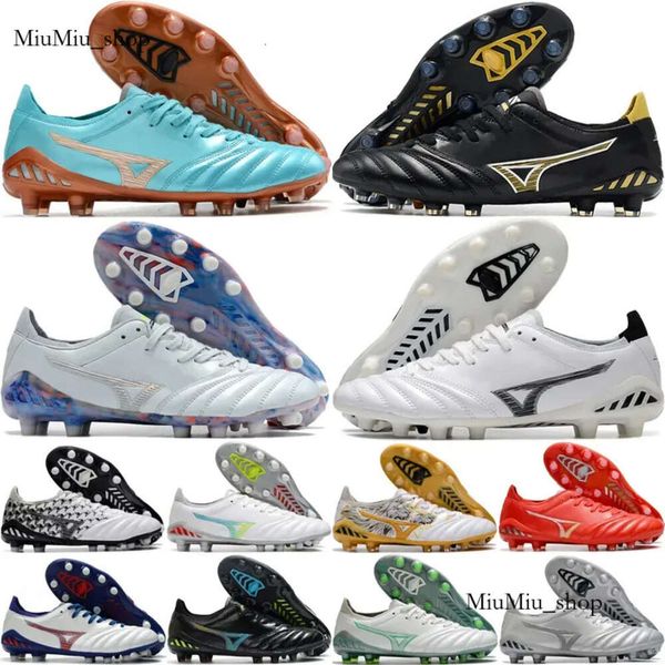 Chaussures de football pour hommes Morelia Neo III Beta Made in Japan 3S SR4 Elite Dark Iridium Azure Blue Future Lion and Mands ADN Boots de football extérieur Taille 39-45 CLATES 305