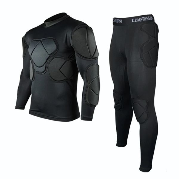 Hombres Camisas de entrenamiento de fútbol Jerseys de portero EVA Espesar Protección de esponja Portero de fútbol Uniforme Codo Portero Pantalones Chaleco 240301