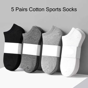 Paren/lot heren sokken groothandel katoencompressie low 5 gesneden kleur zwart wit grijs ademende sport mannelijk kort gepersonaliseerd ontwerp