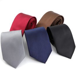 Corbatas clásicas sólidas para hombre, corbatas formales a rayas de negocios de 8cm, corbata delgada para boda, corbata ajustada para novio