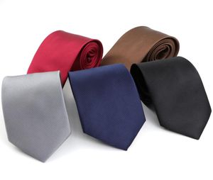 Men Solid Classic Ties formeel gestreepte zaken 8 cm slanke stropdas voor bruiloft tie skinny bruidegom cravat9792170