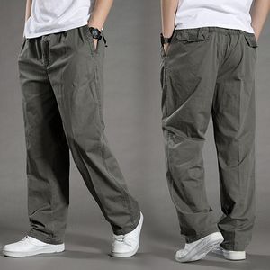 Men Solid Pants with Many Pockets Tactical Cargo Pants Dark Grey Combat Pants Straight Trousers Summer Safari Style Men Clothing
