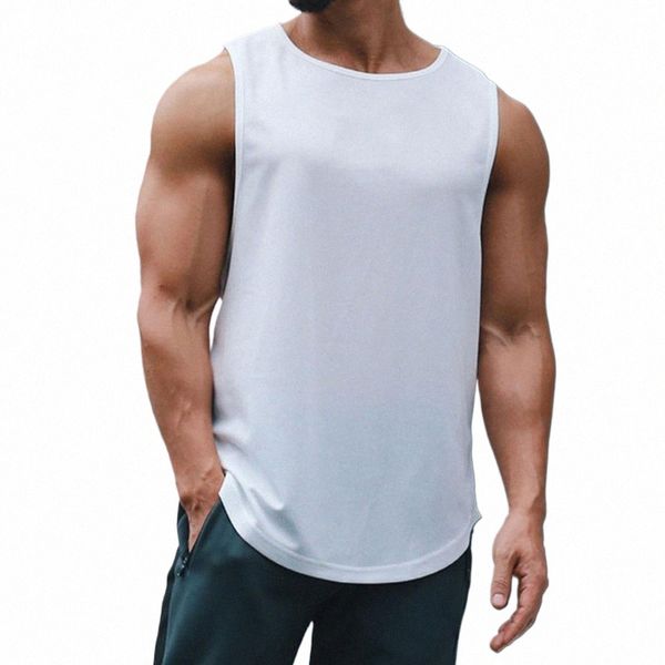 Hombres Deporte Gimnasio Entrenamiento Fitn Tank Tops Pérdida de peso Singlets Chaleco Camisa masculina Tops Transpirable Masculino Sólido Correr Deporte Chaleco Camisa d6m4 #