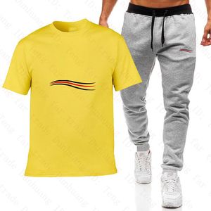 Hommes Sport Ensemble T-shirt Sportswear Designer Survêtement Deux Pièces Ensembles Casual T-shirt À Manches Courtes Et Pantalon Survêtement Course Jogging Costume Plus Taille 3XL