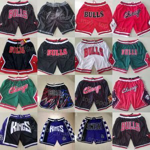 Short de sport pour hommes Just Don Basketball Wear Pantalon de survêtement avec cordon de serrage avec poche pour braguette à fermeture éclair Taille élastique Pantalon Team Stitch DeMar DeRozan Scottie Pippen Jason Williams