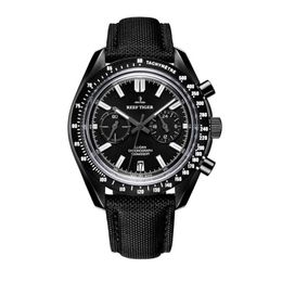 Hommes sport montre-bracelet étanche hommes montres à quartz Reef Tiger lumineux chronographe montre bande de nylon reloj hombre RGA3033 T22177