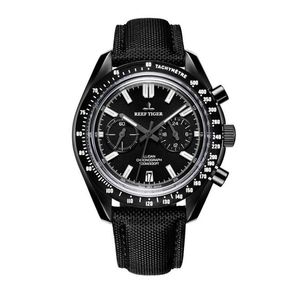 Reloj deportivo para hombre, resistente al agua, relojes de pulsera de cuarzo para hombre, reloj cronógrafo luminoso Reef Tiger, banda de nailon, reloj para hombre RGA3033 T2228p