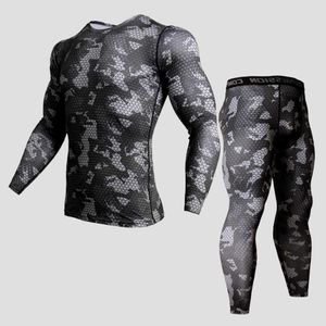 hommes ensemble de sport survêtements compresser chemise fitness pantalon peau serrée manches longues rashguard formation vêtements mma gym yoga sui 211006