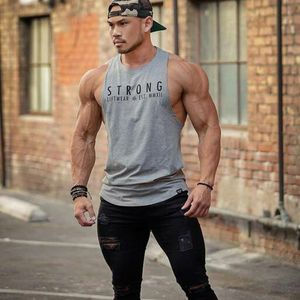 Mannen Sport T-shirts Fitness Vest Casual Tank Tops Mens Zomer Mouwloze Tshirts Brief Afdrukken Tees Grootte M-2XL 6 kleuren