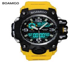 Mentiers sportifs Boamigo Brand Digital LED Orange Shock Shock Swim Quartz Rubberz Horloges imperméables Relogio Masculino X06257986083