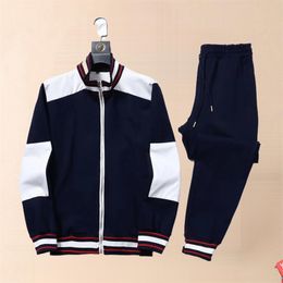 Men de sports de sport marque pour hommes en survêtement sportif de fitness Vêtements deux pièces manteau à manches longues + pantalon décontracté de piste masculine # a13