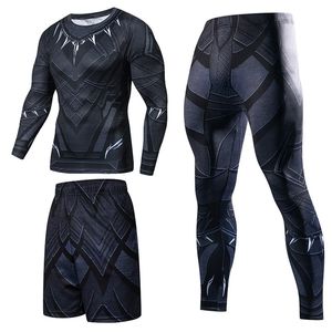 Men Sportswear Superhero Compressie Sportpakken Snelle droge kleding Sport Joggers Training Gym Fitness Tracksuits Running Set 220704