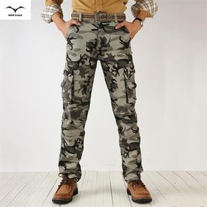 Hommes printemps armée vert mode Cargo pantalon entrejambe survêtement Patchwork mâle facile à laver grand Camouflage pantalon 38 210715